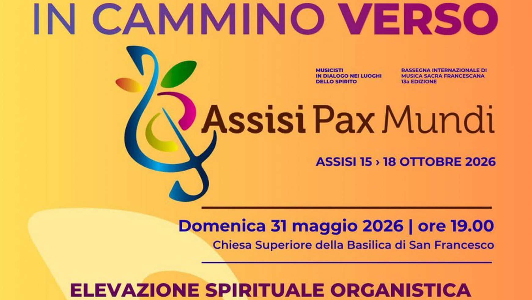 In Cammino verso Assisi Pax Mundi | 31 maggio 2026